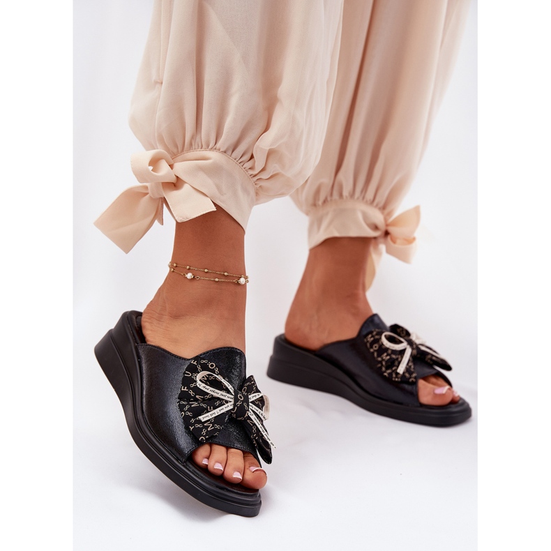 Jezzi Ženski klinovi na klinu s pramčanim crnim crno 2