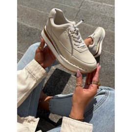 Big Star Ženske kožne tenisice na velikoj zvijezdi RR274A334 bež platforma 2