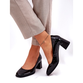 Kožne lakirane ženske pumpe na crnoj posta Vinceza 91130 crna 3