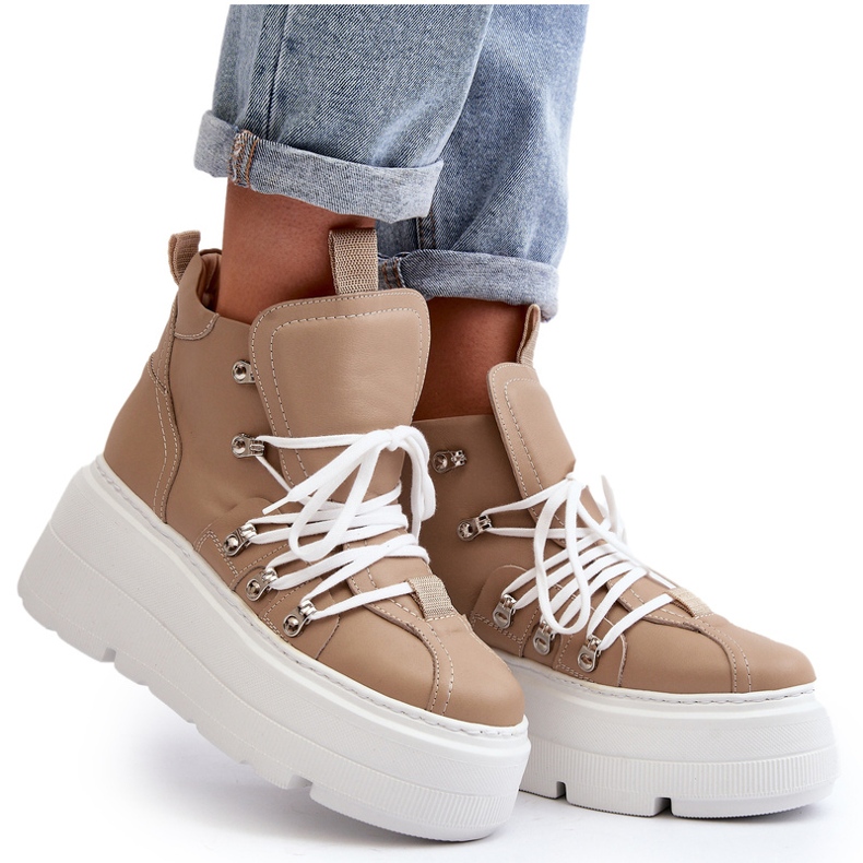 Zazoo 3416 Kožna ženska sportska obuća, bež 6