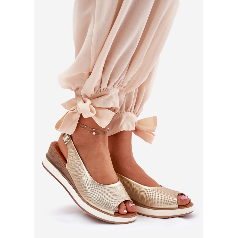 ARTIKER Kožne sandale za sidro artker 56c2312 zlotys zlatna 1