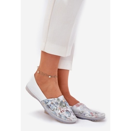 Kožne balerine s uzorkom maciejka t1930-38 bijela 1