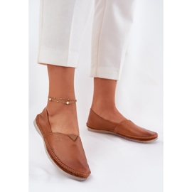 Kožne balerine glatke maciejka t1930-29 smeđa 2