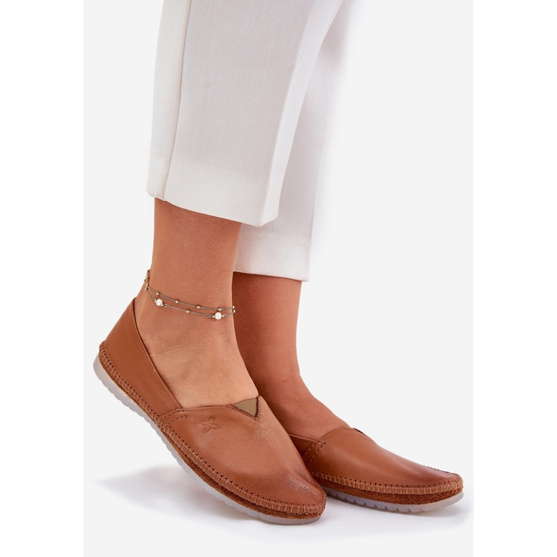 Kožne balerine glatke maciejka t1930-29 smeđa 1