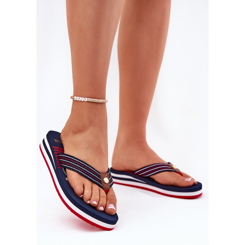 Ženski flip -flops flip -flops na Wedge Big Star RR274A126 mornarsko plava 2