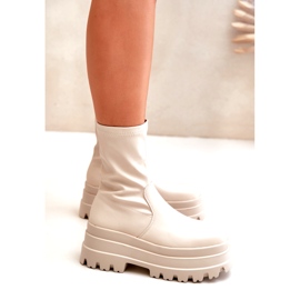 Svijetlo bež gležnjače na masivnoj platformi 4