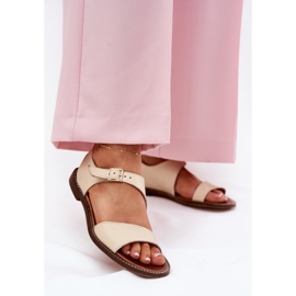 Zazoo 3014 bež kože ženske kožne sandale 2