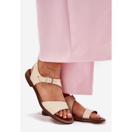 Zazoo 3014 bež kože ženske kožne sandale 1