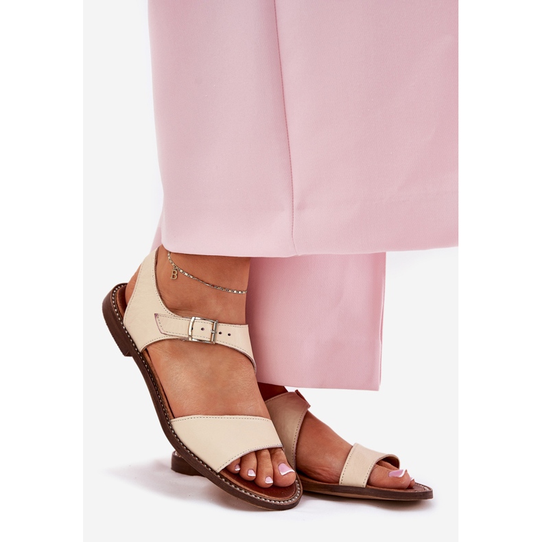 Zazoo 3014 bež kože ženske kožne sandale 1