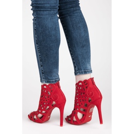 Vices Ažurirane sandale s patentnim zatvaračem crvena 2