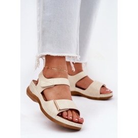 Evento Udobne ženske sandale čičak zlatna 2