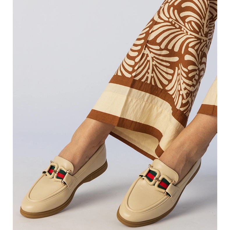 Kremasti eko -odlaznici s ukrasom bež 1