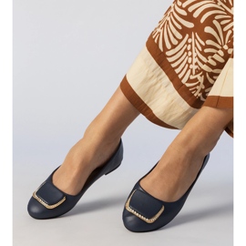 Mornarsko plave ženske balerine s cirkonima plava 1