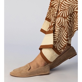 Khaki Openwork Loafers iz Ekozamszua bež 1