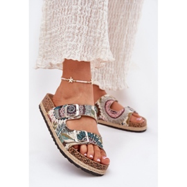 Ženske papuče s uzorkom na plutaj platformi s Lee Cooper LCW-25-35-3483l Multicolor bež 2