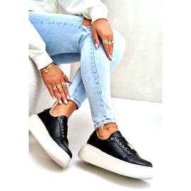 Vinceza Kožne tenisice na platformi s ružičastim Vincezom 89101 crnim crna 5