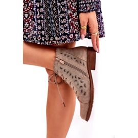 S.Barski Niske čizme s uzorkom otvorenog rada S. Barski HY51-185 bež 2