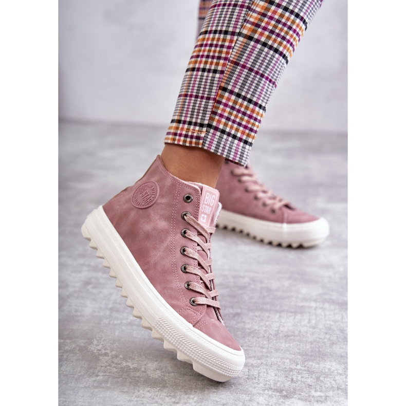 Big Star Ženske tenisice velike zvijezde visoko izolirane ružičaste ee274113 ružičasta 3