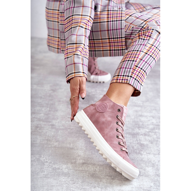 Big Star Ženske tenisice velike zvijezde visoko izolirane ružičaste ee274113 ružičasta 1