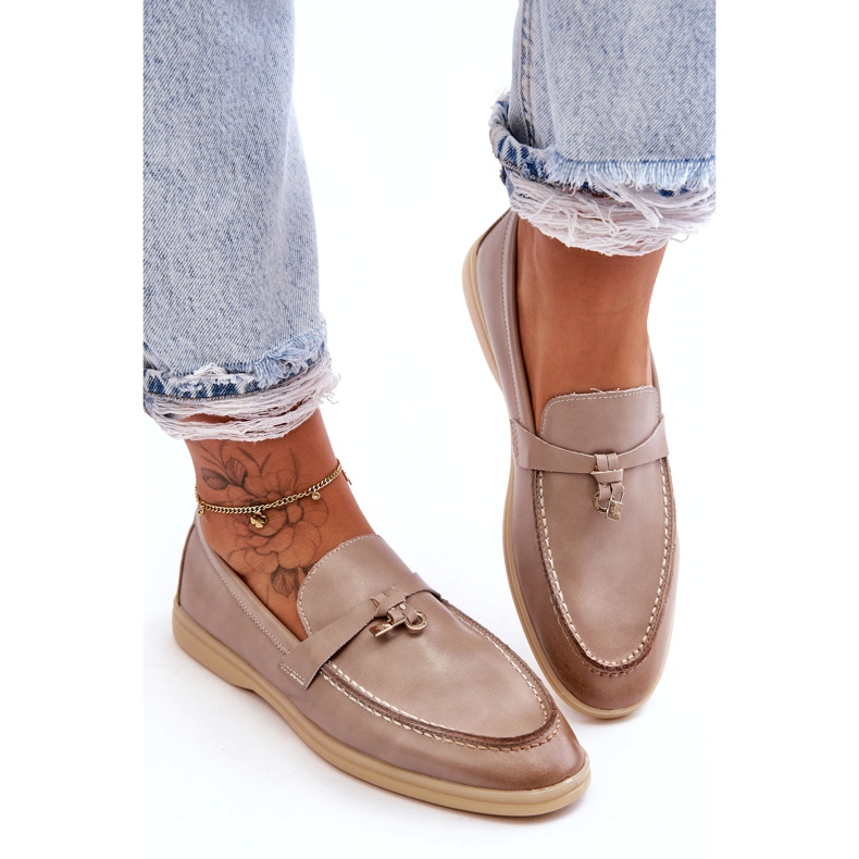 Ženske sive kože umetke bež 1