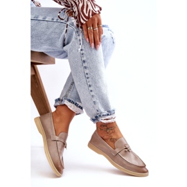 Ženske sive kože umetke bež 3