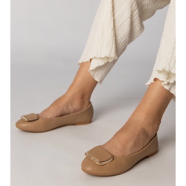 Smeđe ženske balerine s cirkonima smeđa 1