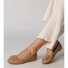 Smeđe ženske balerine s cirkonima smeđa 2