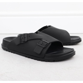 Big Star Crna velika zvijezda RR174A019 Muške papuče s crnom plažom 1