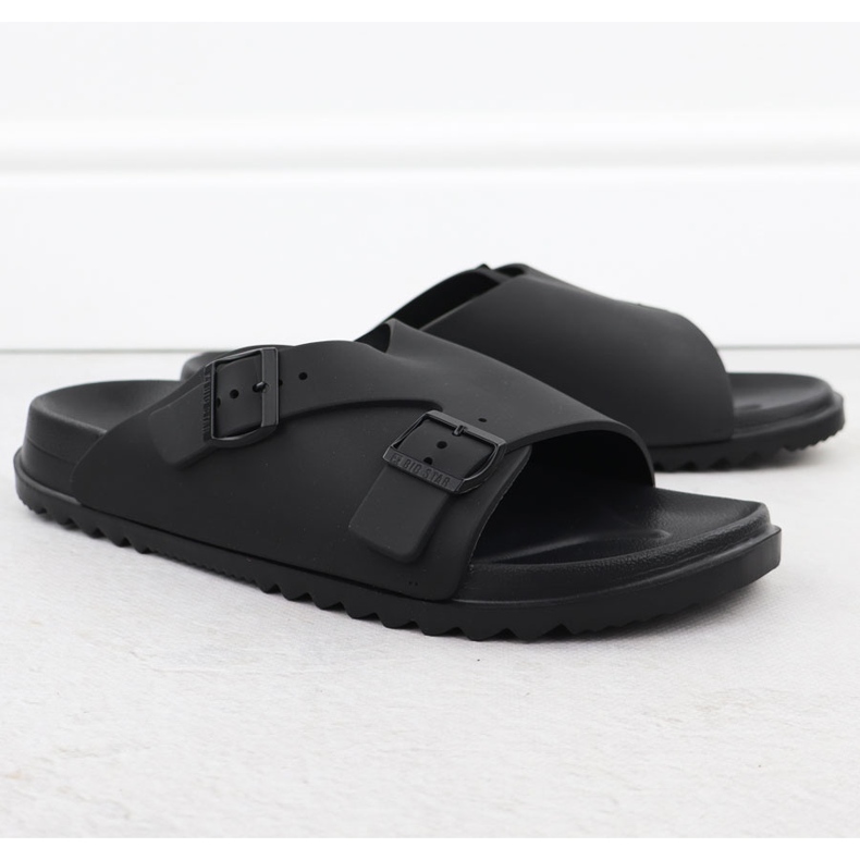 Big Star Crna velika zvijezda RR174A019 Muške papuče s crnom plažom 1