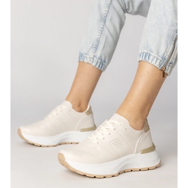 Bež sportske tenisice sa zlatnim umetanjem 1