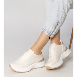 Bež sportske tenisice sa zlatnim umetanjem 2