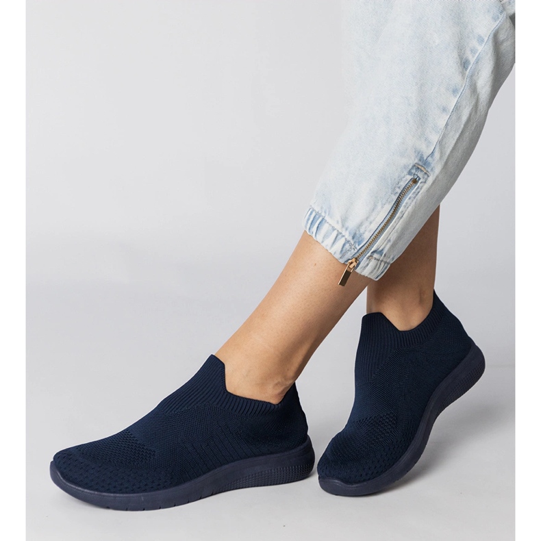 Mornarsko plave sportske tenisice s gornjim gornjim dijelom plava 1