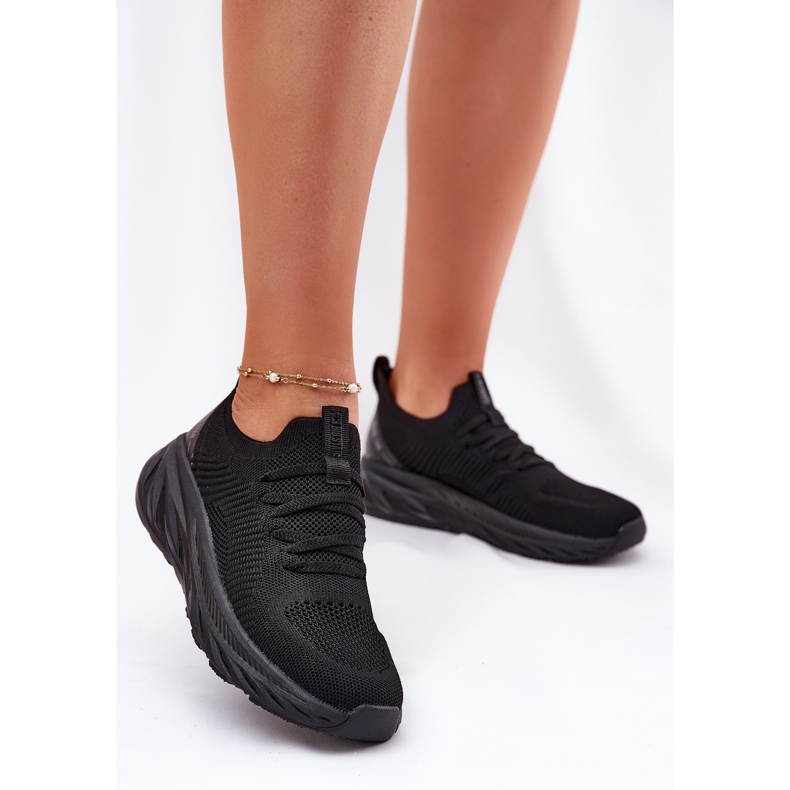 Ugodene lagane ženske sportske cipele Big Star RR274A132 Hi-Polish System Crni sustav crna 2