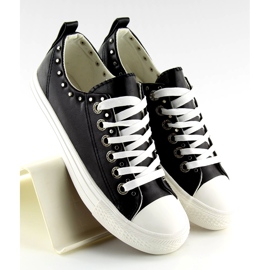 Crne SM-2738 Crne ženske tenisice s kopčama crno 1