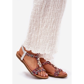 Ravne ženske sandale s pletenim prugama i pinove Artiker 54C1322 Multikolor višebojan 1