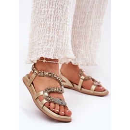 ARTIKER Ženske sandale s ukrasom Eco kože crijevo Artker 56C1362 zlato zlatna 2