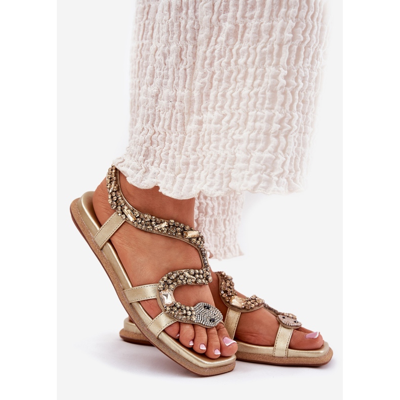 ARTIKER Ženske sandale s ukrasom Eco kože crijevo Artker 56C1362 zlato zlatni 1