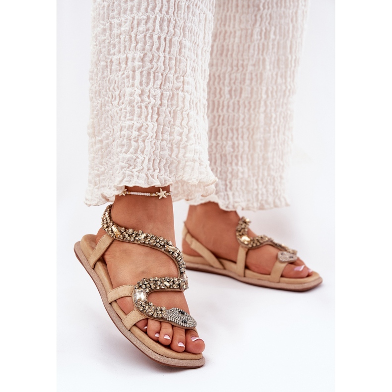 Ženske sandale s ukrasom Eco Sonflower Artiker 56C1361 bež 2