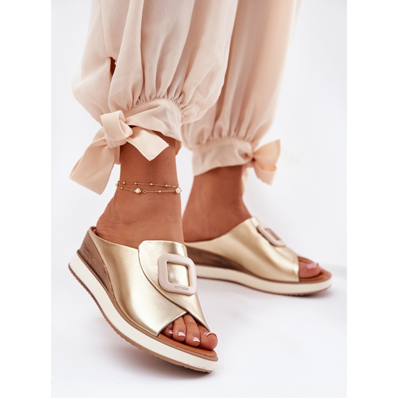 ARTIKER Ženska kožna kožna leprša zlatna 2