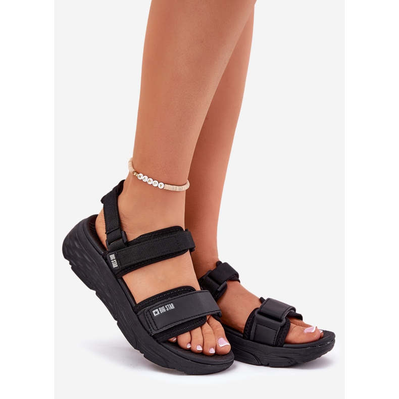 Big Star Ženske sportske sandale na velikoj zvijezdi RR274A077 Crna platforma 1