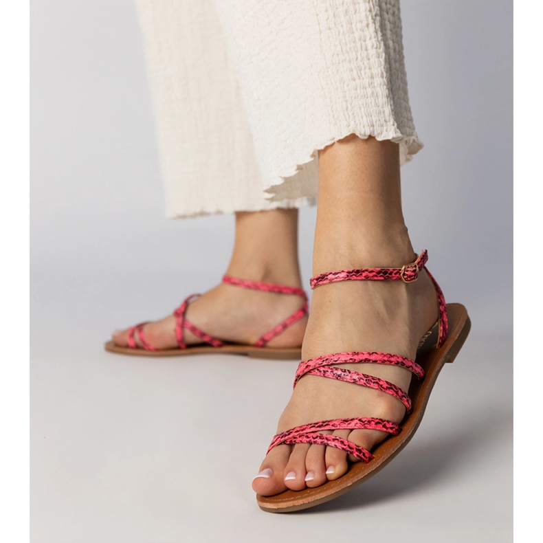 Ružičaste sandale na ravnom potplatu ružičasta 1