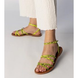 Žute sandale na ravnom potplatu žuta boja 2