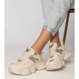 Bež tenisice ženske sportove sa zlatnim umetanjem 1