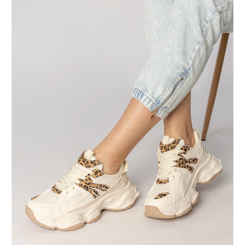 Bež tenisice ženski sportovi s leopardovim umetnicom 2