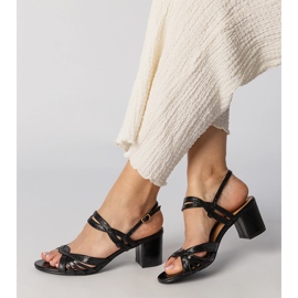 Crne ženske sandale na visoku petu crno 2