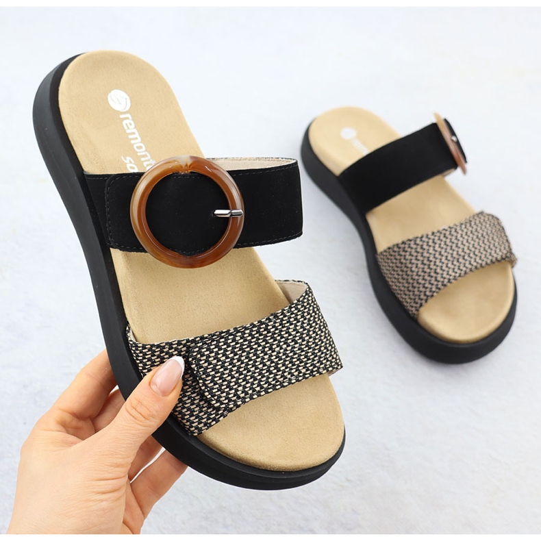 Ženski čičak flip flops remonte d2n51-03 crno 1