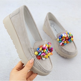 Kožni natičnici na platformi s bež bež filippo 6828 1