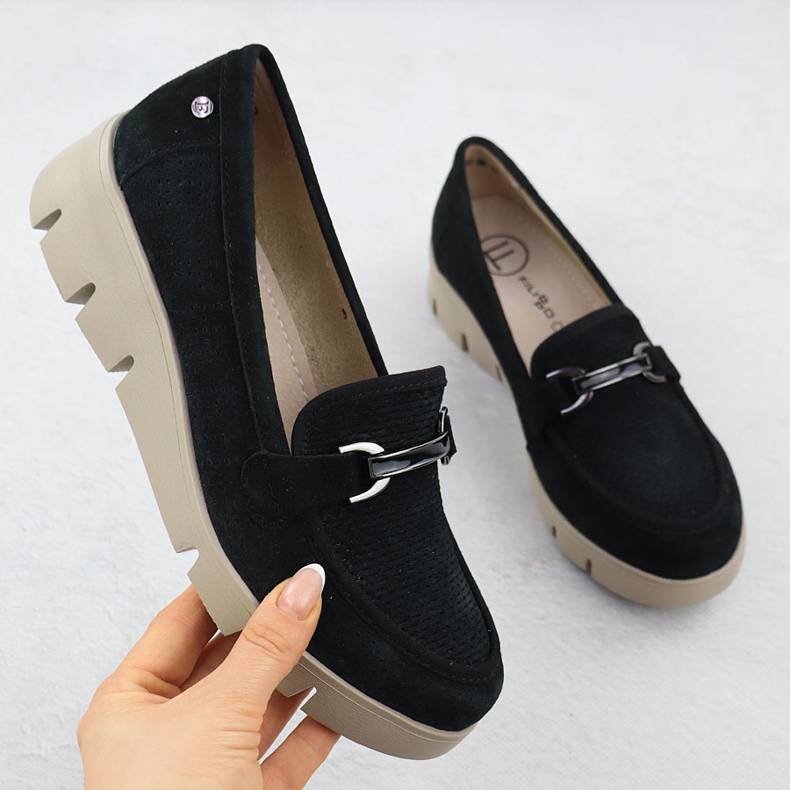 Ženske kožne cipele za vjenčanja Black Filippo 7002 crno 1