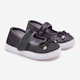 Dječje balerine s crnim lukom crna 1