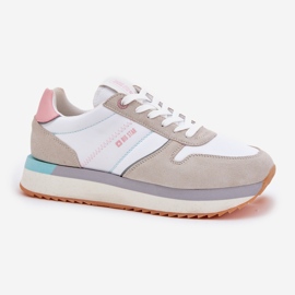 Ženske tenisice za antilop Big Star RR274A047 Hi-Polish bež-bijeli sustav 1